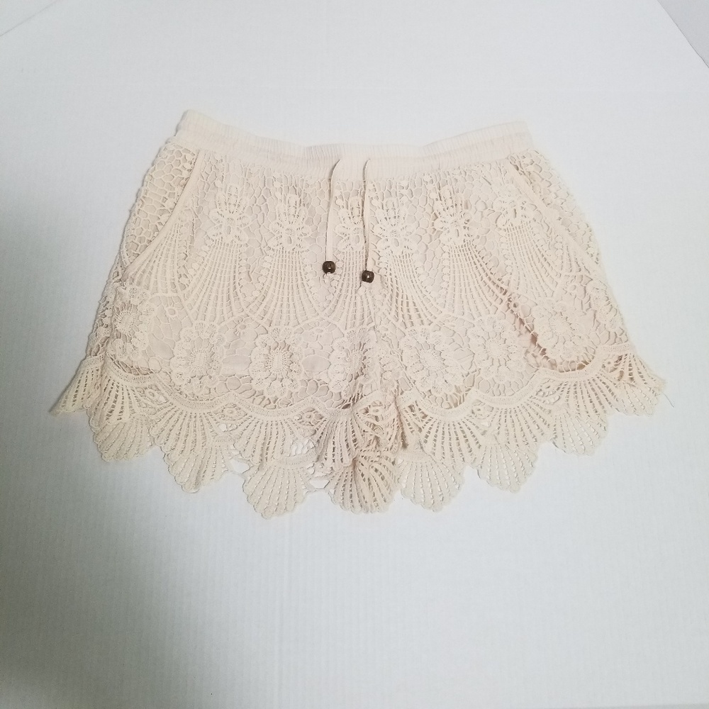 Beige Crochet Pants